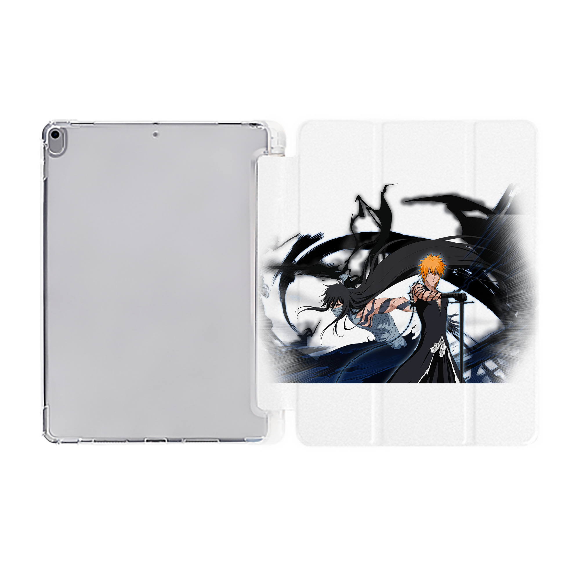（画像用） ブリーチ 黒崎一護（くろさき いちご）BLEACH Kurosaki Ichigo IPad ケース ペン収納付き 三つ折りスタンド PUレザー×シリコン 対応機種9.5/10.5/10.9インチ